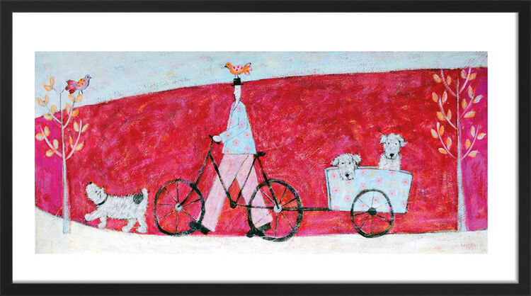 Two Dogs in a Cart Framed Art Print by Annora Spence