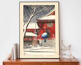 Snow At Kiyomizu Hall in Ueno Framed Art Print by Hasui Kawase