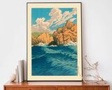 Japanese Ocean Framed Art Print by Hasui Kawase