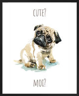 Pug Framed Art Print by Louise Nisbet