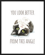Black and White Cat Framed Art Print by Louise Nisbet