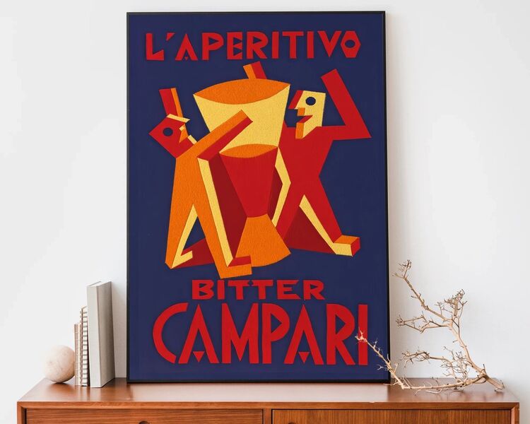 Vintage Bitter Campari Abstract Print 4 Framed Art Print