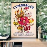 Copenhagen Vintage Bouquet Floral Poster Framed Print
