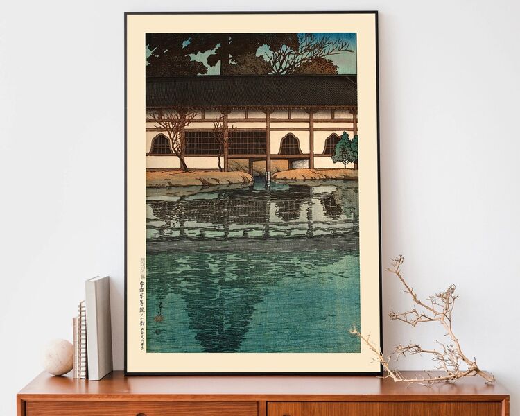 A Section of Byodo-in-Temple, Uji Framed Art Print by Hasui Kawase