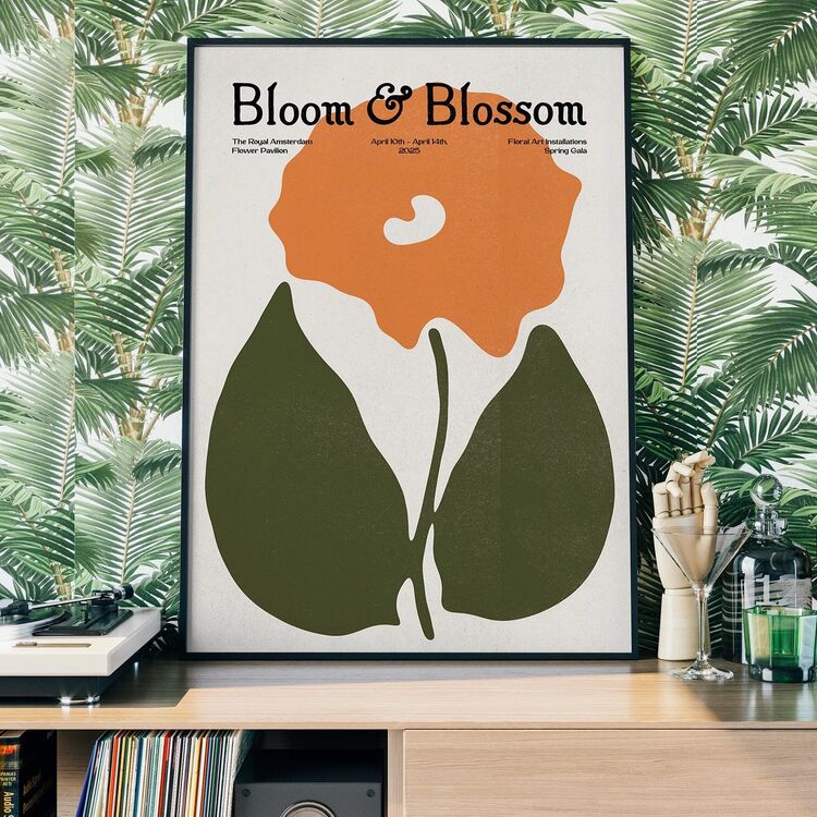 Bloom & Blossom Orange Flower Poster Framed Print