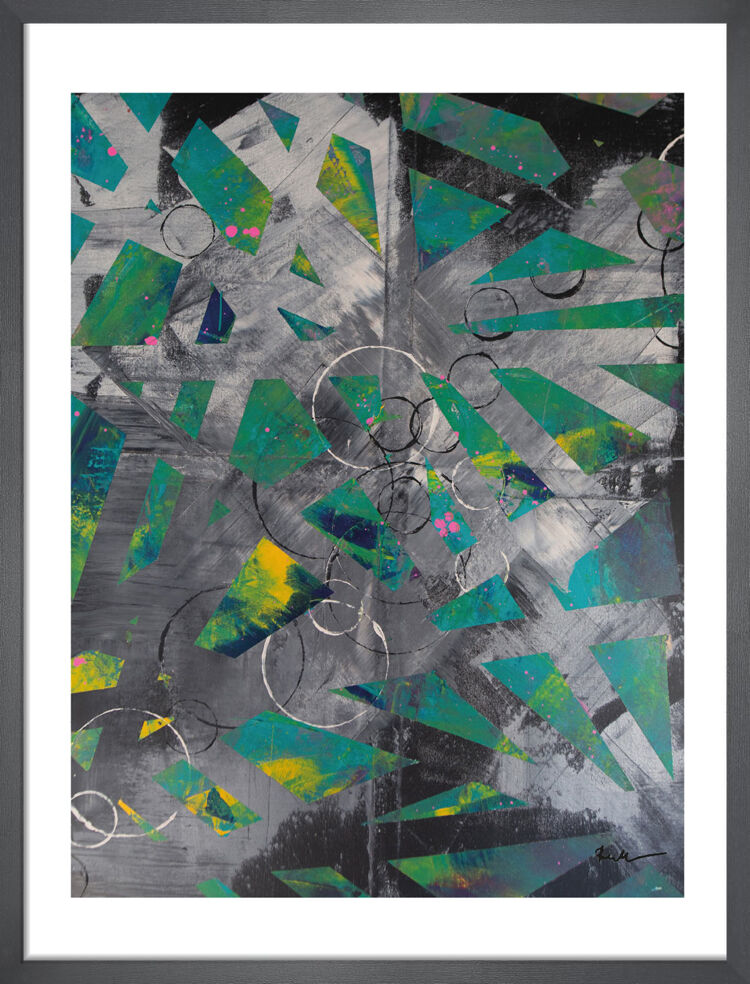 Greens And Blacks Framed Art Print by Anna Bernad