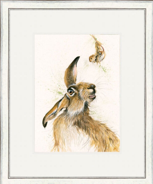 By a Whisker - Hare Framed Limited Edition Art Print by Kay Johns