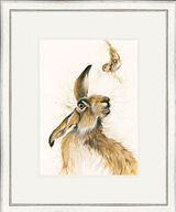 By a Whisker - Hare Framed Limited Edition Art Print by Kay Johns