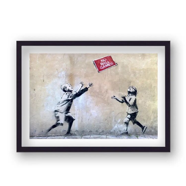 No Ball Games Framed Art Print by Banksy