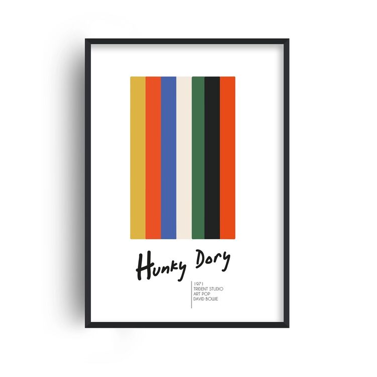 Hunky Dory David Bowie Striped Retro Music Home Decor Framed Art Print