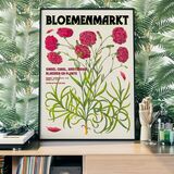 Amsterdam Bloemenmarkt Flower Market Pink Flowers Framed Print