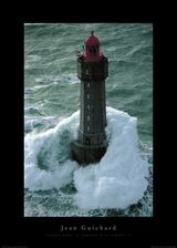 Phare Dans La Tempête, La Jument II Framed Art Print by Jean Guichard