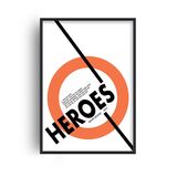 Heroes David Bowie Inspired Retro Music Home Decor Framed Art Print