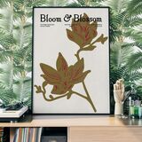 Bloom & Blossom Brown Flowers Poster Framed Print