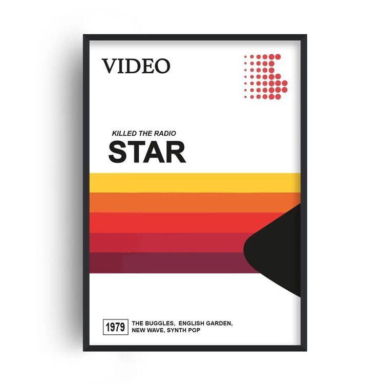 Video Killed The Radio Star 1970s Retro Music Home Decor Framed Art Print