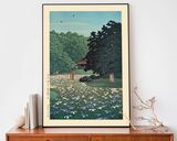 Iris Garden At Meiji Shrine Framed Art Print by Hasui Kawase