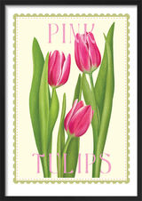 Pink Tulips Framed Art Print by Tall Boy Prints