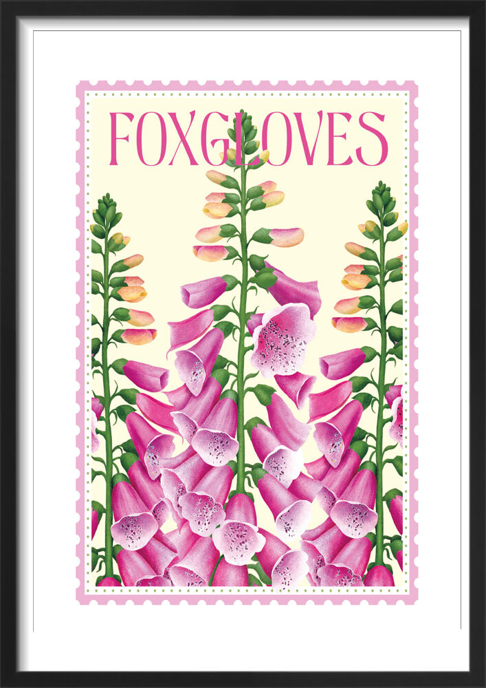Foxgloves Framed Art Print by Tall Boy Prints