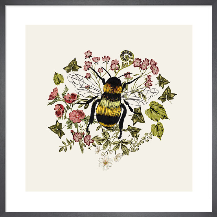 Woodland Bumblebee Framed Art Print by Tall Boy Prints