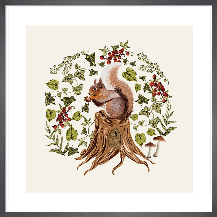 Woodland Squirrel Framed Art Print by Tall Boy Prints
