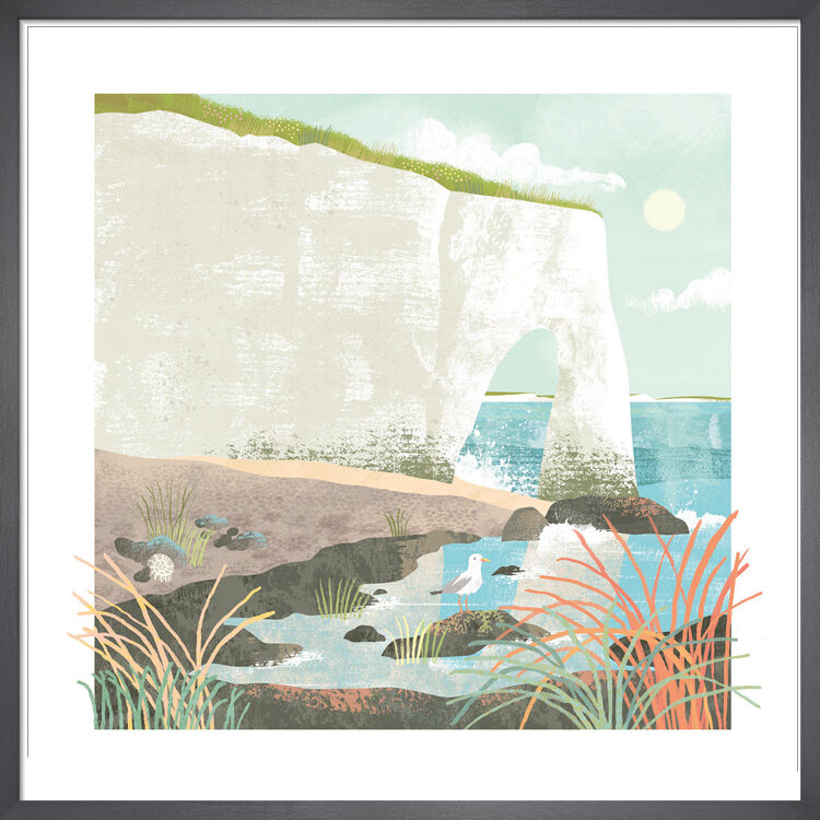 White Cliffs Framed Art Print by Tall Boy Prints