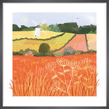Autumn Windmill Framed Art Print by Tall Boy Prints