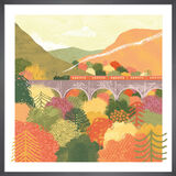 Autumn Train Framed Art Print by Tall Boy Prints