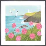 Cornwall Coast Framed Art Print by Tall Boy Prints