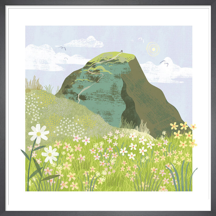 Grassy Mountain Framed Art Print by Tall Boy Prints