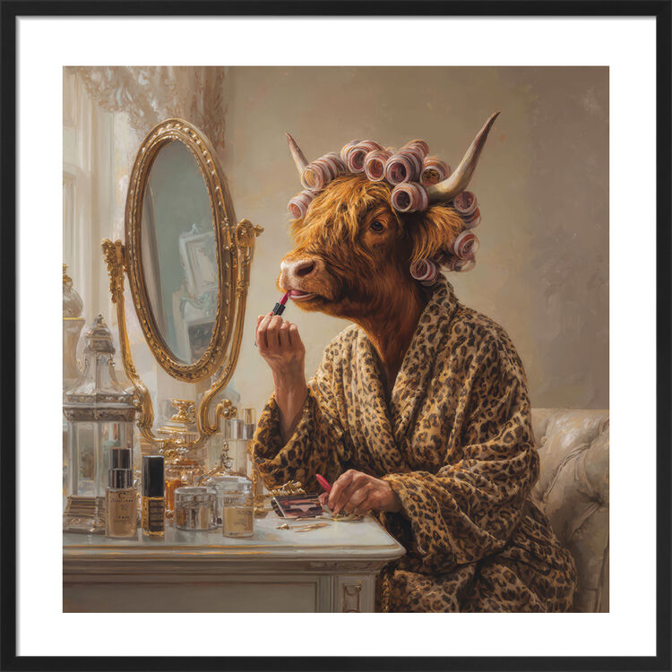 Cow’s Night Out Framed Art Print by Ada Ingram