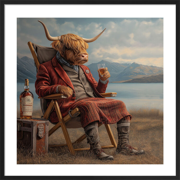 Dram by the Loch Framed Art Print by Ada Ingram