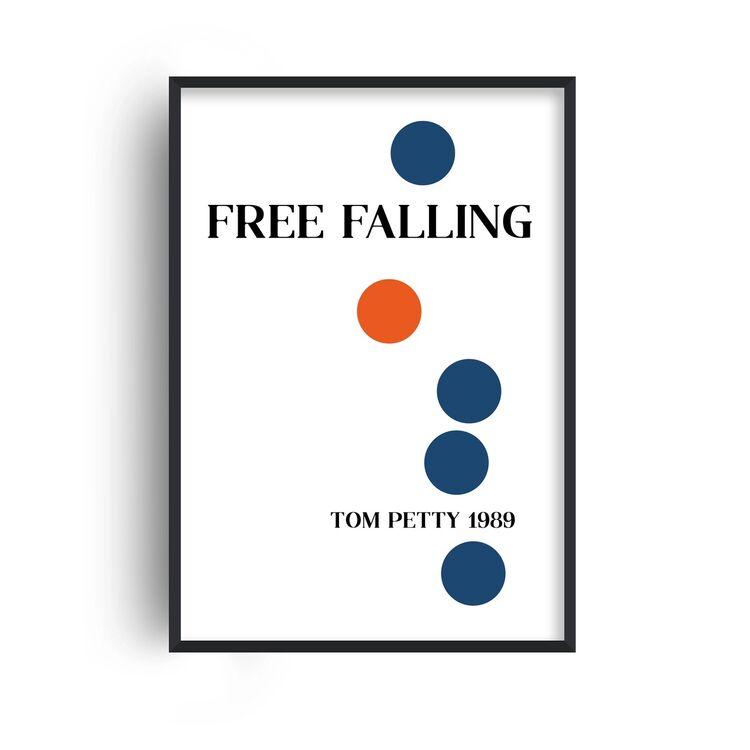 Free Falling Retro Music Home Decor Framed Art Print