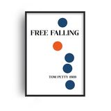 Free Falling Retro Music Home Decor Framed Art Print