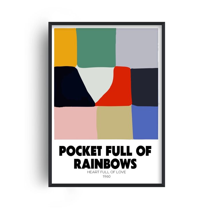 Pocket Full Of Rainbows Retro Music Home Decor Framed Art Print