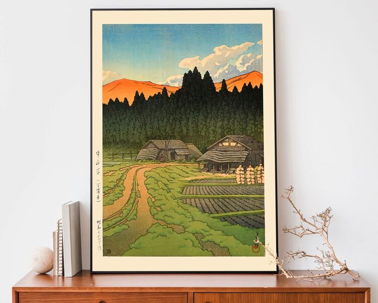Nakayama Plain, Miyagi Prefecture Framed Art Print by Hasui Kawase