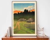 Nakayama Plain, Miyagi Prefecture Framed Art Print by Hasui Kawase