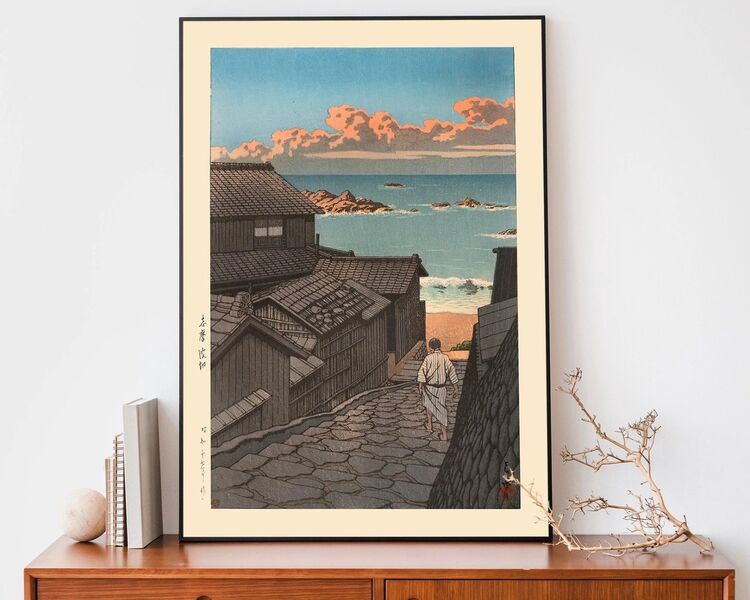 Namikiri in Shima Framed Art Print by Hasui Kawase