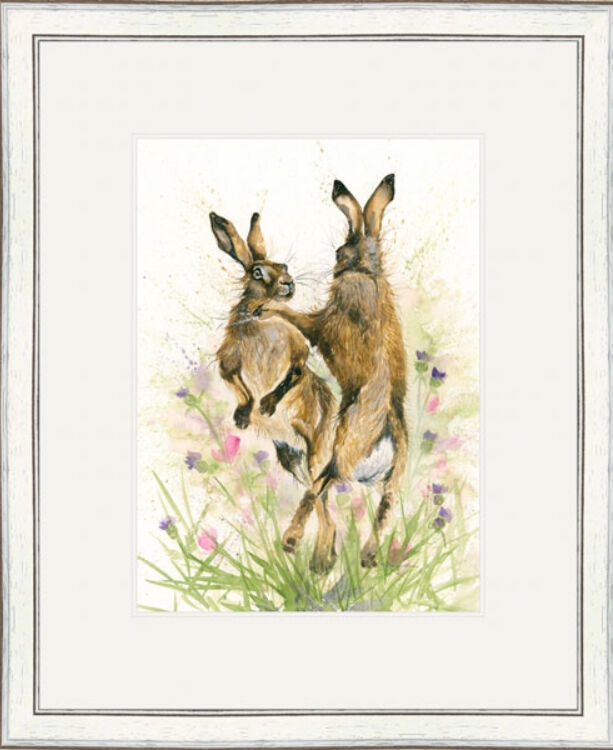 Flower Power - Hare Framed Limited Edition Art Print by Kay Johns