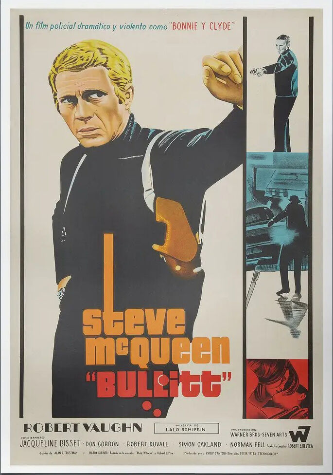 Bullitt Spanish Vintage Movie Poster