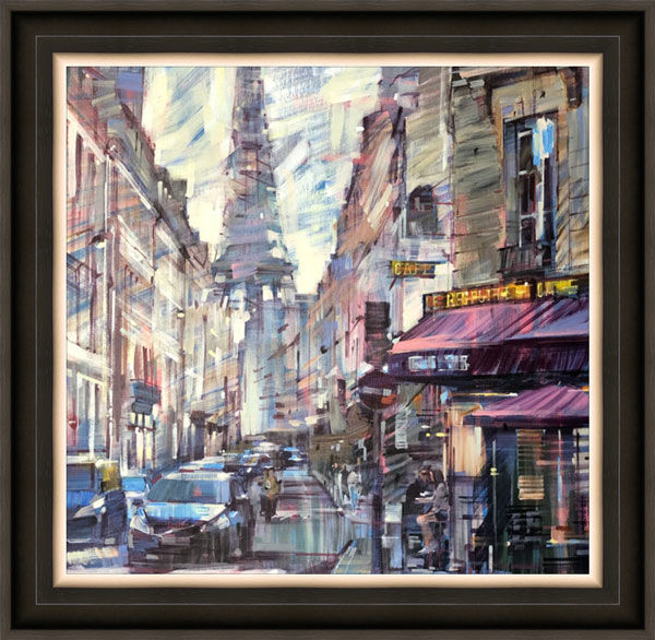 Cafe Eiffel Framed Limited Edition Art Print by Colin Brown