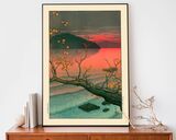 Nenokuchi Lake Framed Art Print by Hasui Kawase