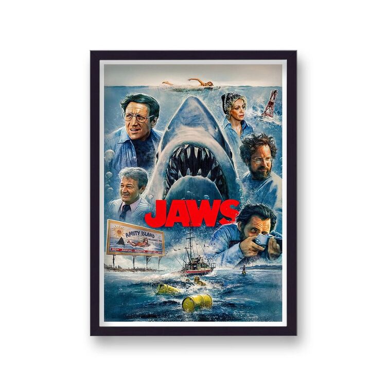 Jaws Reimagined Vintage Movie Poster