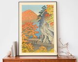 Saruiwa, Shiobara Framed Art Print by Hasui Kawase