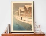 Shinkawa Riverside, Handa, Bishu Framed Art Print by Hasui Kawase