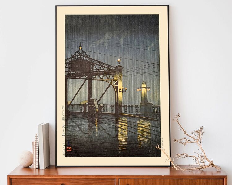 Shinohashi Bridge Framed Art Print by Hasui Kawase