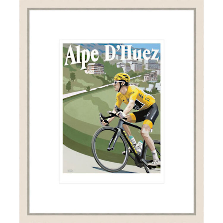 Geraint Thomas - Alpe D'Huez Framed Limited Edition Art Print by Simon Taylor