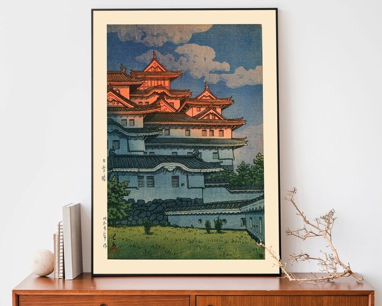 Shirasagi Castle Framed Art Print by Hasui Kawase
