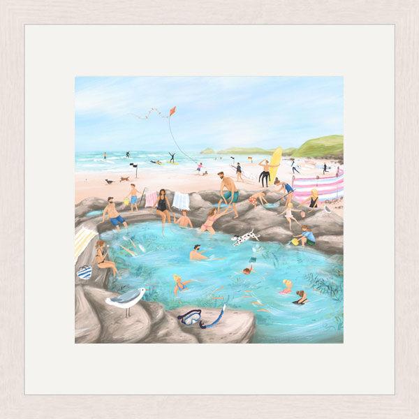 Exploring Sea Pools Framed Limited Edition Art Print by Imogen Davis
