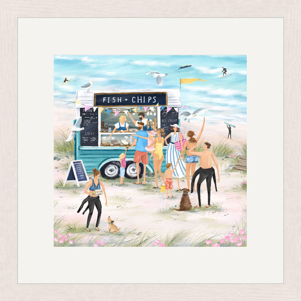 Fish & Chips Framed Limited Edition Art Print by Imogen Davis