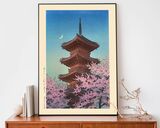 Spring Evening At Toshogu in Ueno Framed Art Print by Hasui Kawase